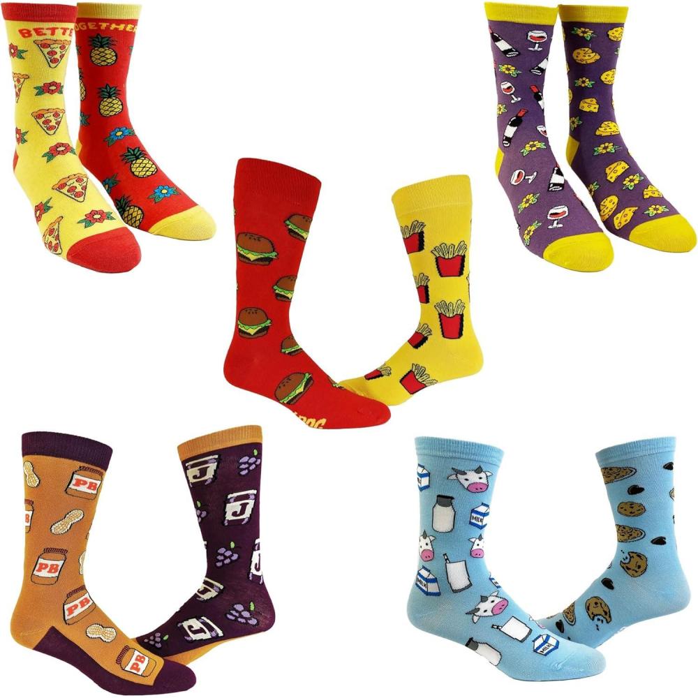 imageCrazy Dog TShirts Womens Cute Mismatched Socks With Funny Graphics for LadiesMismatched 5 Pack