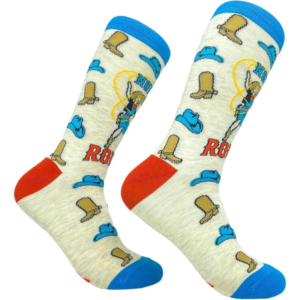 imageCrazy Dog TShirts Womens Not My First Rodeo Socks Funny Cowboy Western Sarcastic Novelty Footwear