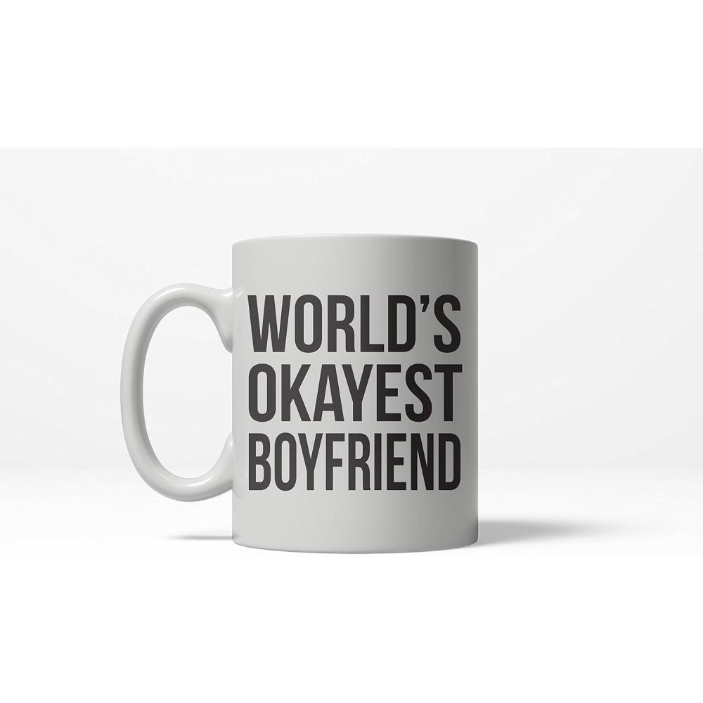 imageCrazy Dog TShirts Worlds Okayest Boyfriend Funny Relationship Ceramic Coffee Drinking Mug 11oz Cup