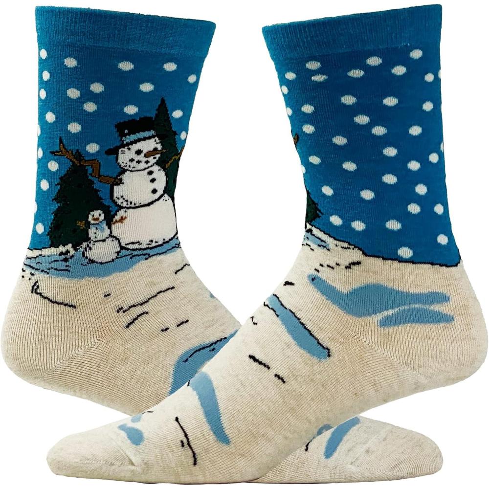 imageCrazy Dog TShirts Youth Christmas Socks Funny Festive Holiday Kids Socks for Boys and GirlsSnowman