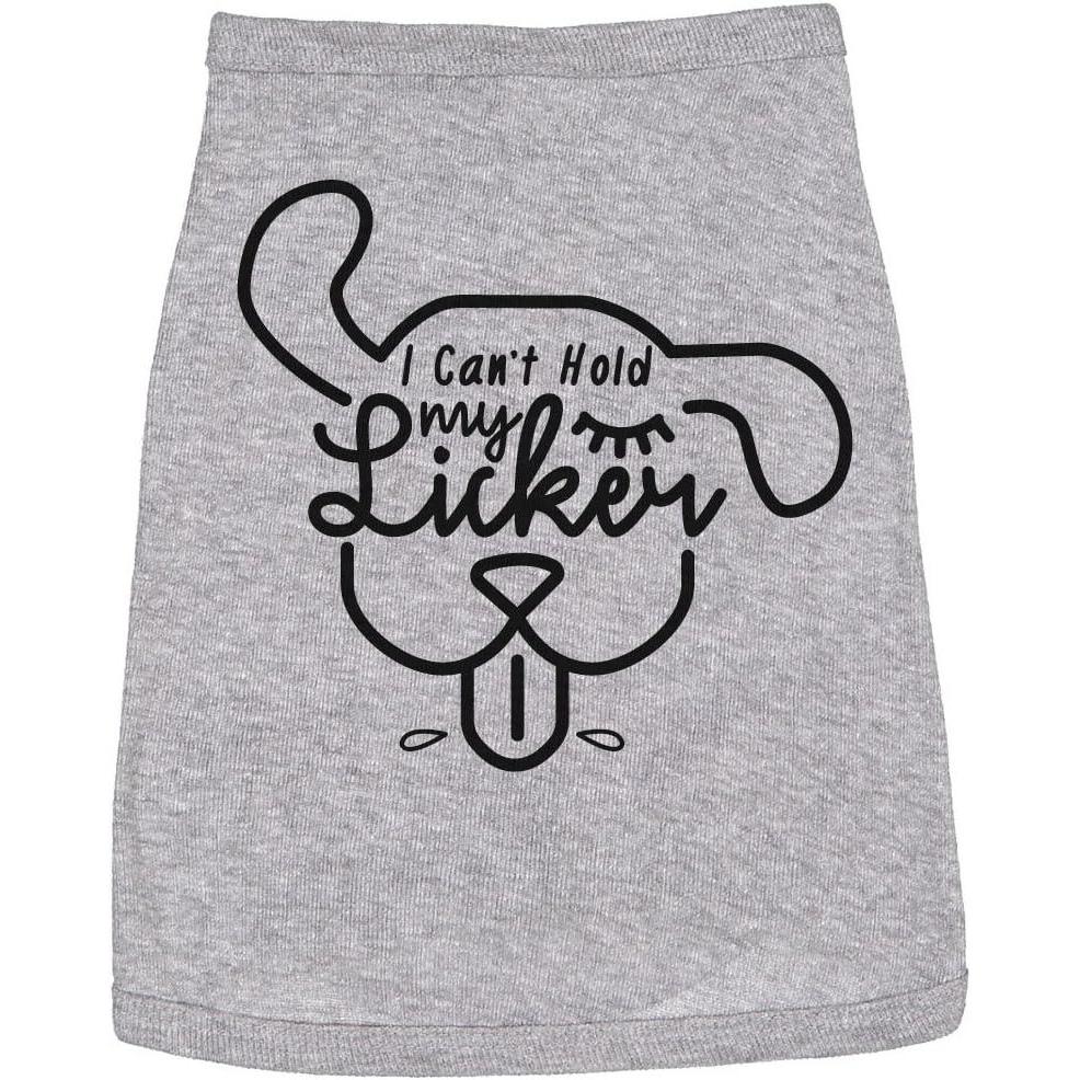 imageFunny Dog Shirt I Cant Hold My Licker Graphic Tee Soft Cotton Pet Apparel for Small and Medium Dogs Cute Puppy Shirt for Family Photos and Everyday Wear Grey MMedium