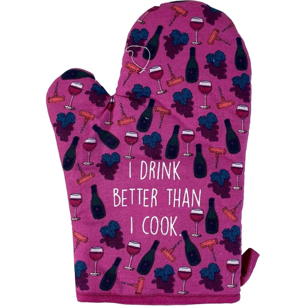 imageFunny Taco Oven Mitt Introverted but Willing to Discuss Tacos Design Durable Cotton Blend with Heat Protection Novelty Mexican Food Kitchen Glove for Cooking and Taco LoversDrink Better