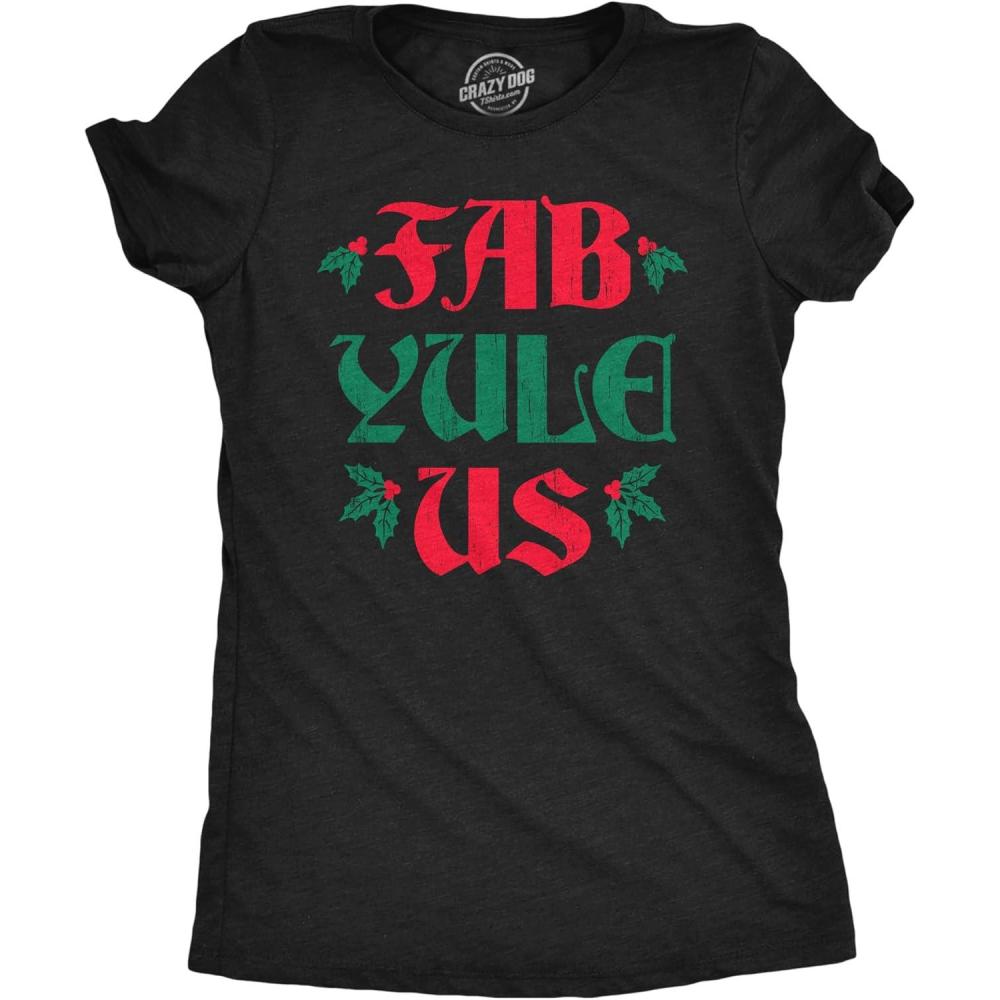 imageFunny Womens Christmas Shirts Wholesome Shirts for Happy Holiday Tees for LadiesHeather Black Fabyuleus