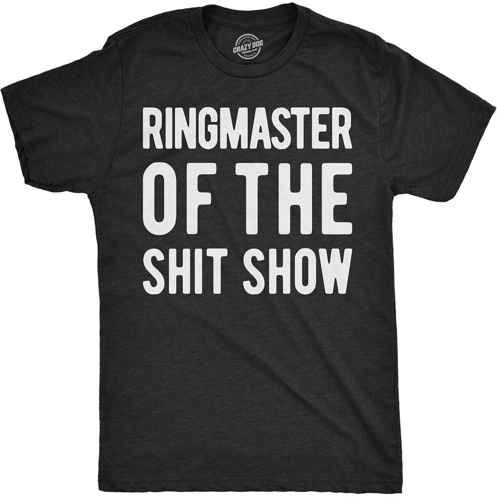 imageMens Camping T Shirts Funny Camp Tees for Guys Cool Shirts for Outdoor CampingHeather Black Ringmaster
