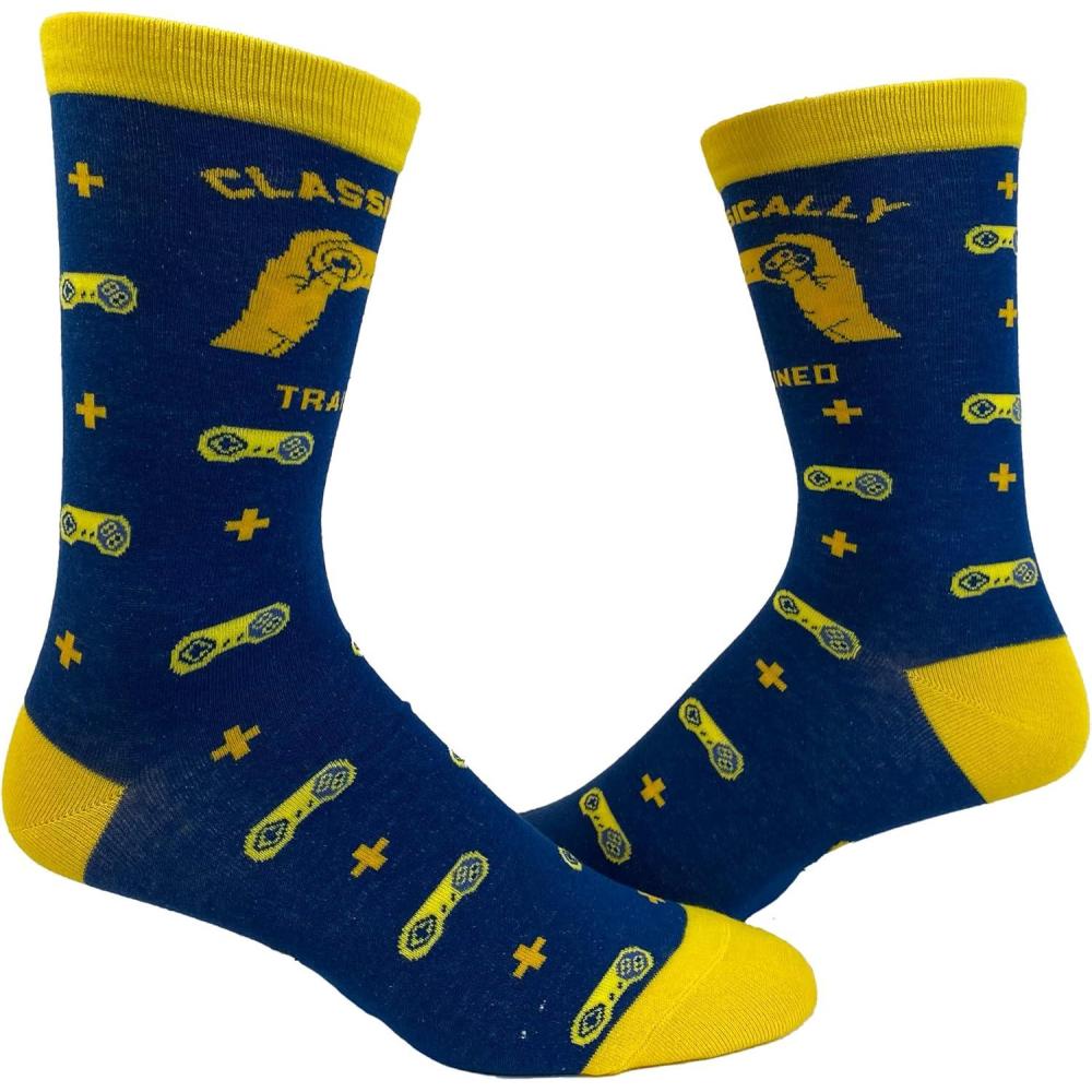 imageMens Gamer Socks Funny Footware for Video Game PlayersClassically Trained