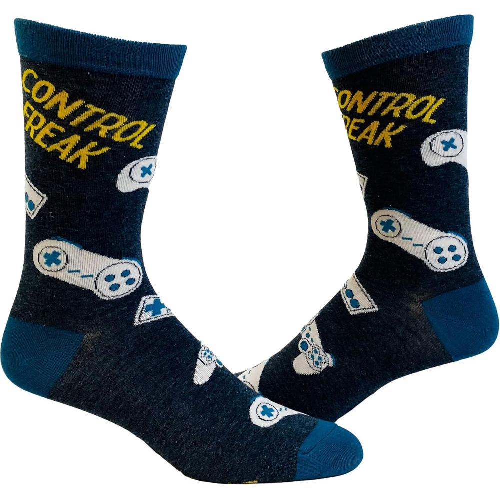 imageMens Gamer Socks Funny Footware for Video Game PlayersControl Freak