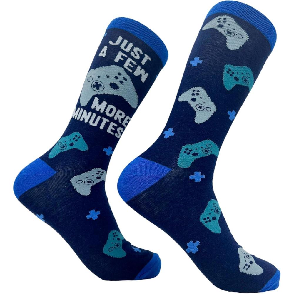 imageMens Gamer Socks Funny Footware for Video Game PlayersFew More Minutes