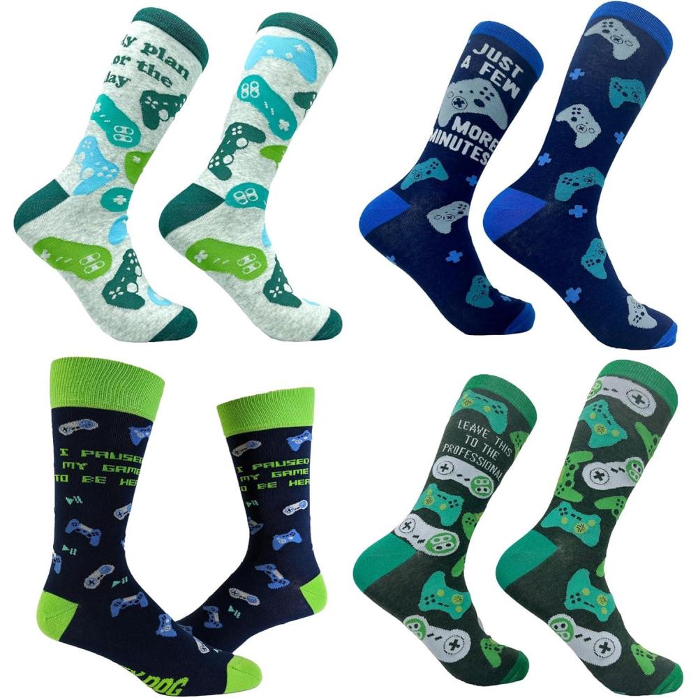 imageMens Gamer Socks Funny Footware for Video Game PlayersVideo Game 4 Pack
