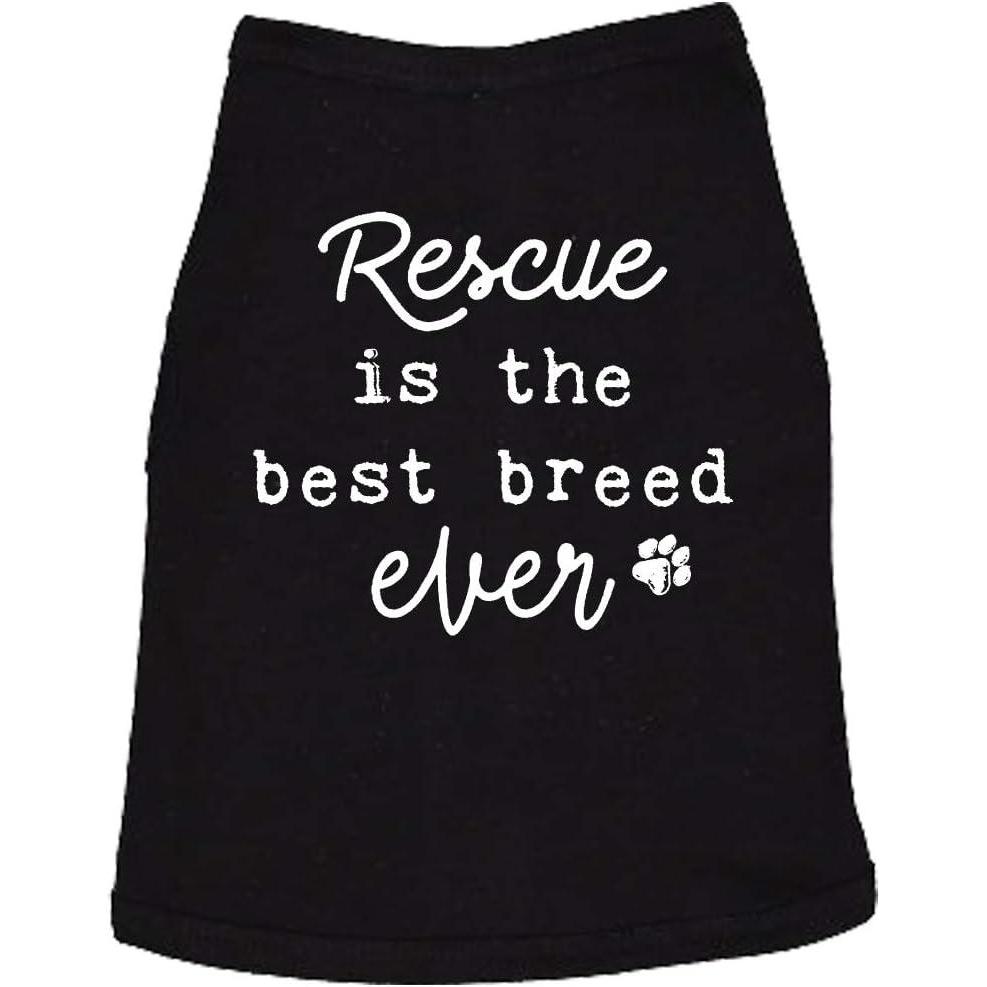 imageRescue is The Best Breed Ever Dog Shirt Pet Puppy Tee Funny Dog Puppy Shirt Black XL