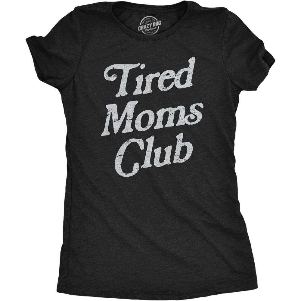 imageWicked Womens T Shirts Funny Womens Tees with Witches and More Sarcastic Tees for LadiesHeather Black Tired Moms