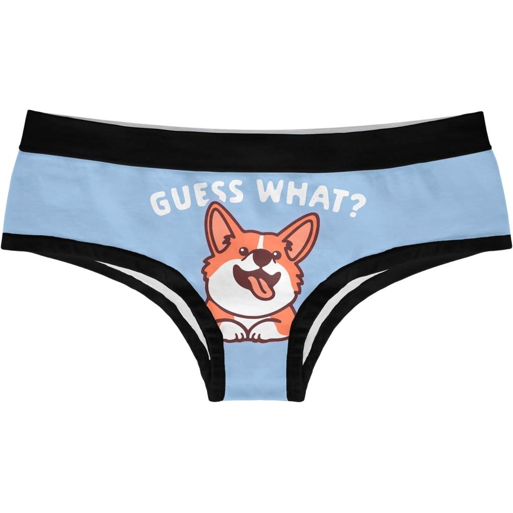 imageWomens Guess What Corgi Butt Panties Funny Bikini Brief Funny Dog Lover Gift GraphicBlue