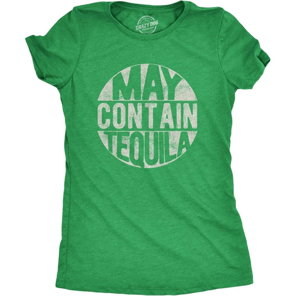 imageWomens Tacos Shirts Funny Mexican Tees with Tacos and Cervezas Cool Vintage Graphic Tees with Cute SayingsHeather Green
