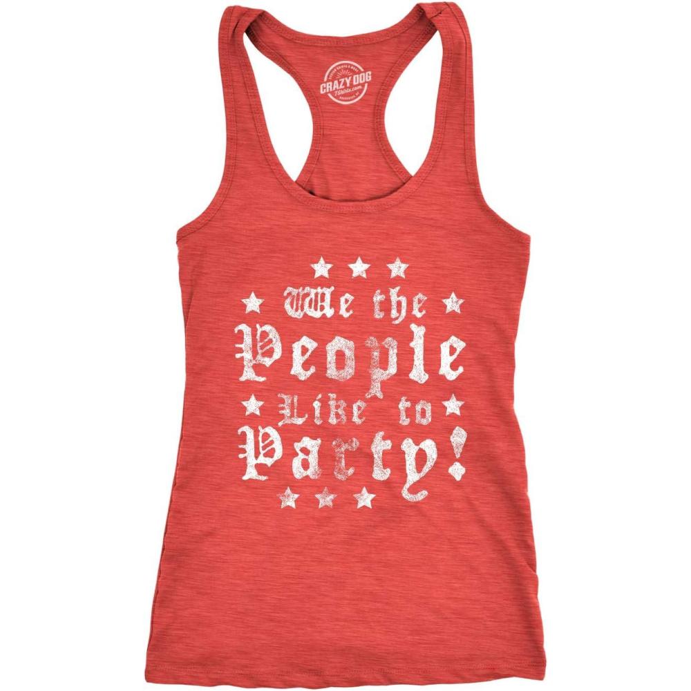 imageWomens Tank We The People Like to Party Tanktop Funny 4th of July Drinking Tee for LadiesHeather Red