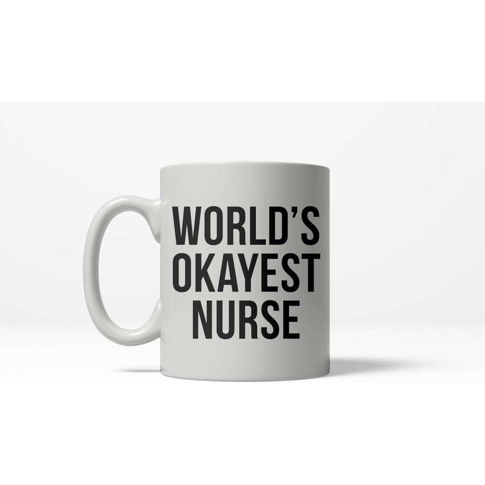 imageWorlds Okayest Nurse Funny Doctor Hospitcal Career Ceramic Coffee Drinking Mug 11oz Cup