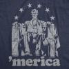 Abe Lincoln ‘Merica T Shirt Funny 4th of July USA Patriotic Graphic Novelty Tee(Heather Navy)