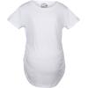 Comfortable Womens Maternity Shirts Blank Pregnancy Shirts Plain Fitted Tees(White)