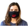 Crazy Dog T-Shirts Big Lips Face Mask Funny Kiss Novelty Graphic Nose and Mouth Covering Funny Masks for Adults Love Novelty Masks for Adults Black 1 Pack
