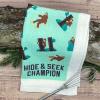 Crazy Dog T-Shirts Choose Your Weapon Funny Barbecue Cooking Utensils Tea Towel(Hide and Seek Champ)
