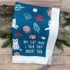 Crazy Dog T-Shirts Easily Distracted by Dogs Funny Puppy Pet Lovers Tea Towel(Cat Talk Shit)