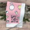 Crazy Dog T-Shirts Easily Distracted by Dogs Funny Puppy Pet Lovers Tea Towel(Cats Coffee Girl)