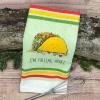 Crazy Dog T-Shirts Fitness Taco Funny Eating Mexican Food Exercise Tea Towel(Im Falling Apart)