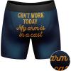 Crazy Dog T-Shirts Funny Fishing and Hunting Boxers for Men Sarcastic Deer Hunting and Fishing Joke Underwear for Guys(Arm in a Cast)