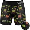 Crazy Dog T-Shirts Funny Fishing and Hunting Boxers for Men Sarcastic Deer Hunting and Fishing Joke Underwear for Guys(Dill Doe)