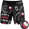 Crazy Dog T-Shirts Funny Fishing and Hunting Boxers for Men Sarcastic Deer Hunting and Fishing Joke Underwear for Guys(Jerk Rod)