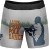 Crazy Dog T-Shirts Funny Fishing and Hunting Boxers for Men Sarcastic Deer Hunting and Fishing Joke Underwear for Guys(Pole Dance)