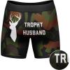 Crazy Dog T-Shirts Funny Fishing and Hunting Boxers for Men Sarcastic Deer Hunting and Fishing Joke Underwear for Guys(Trophy Husband)