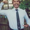 Crazy Dog T-Shirts Funny Ties for Dad Hilarious Graphic Neckties for Fathers Day Cool Dad Ties(Battery Low)