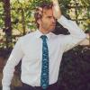Crazy Dog T-Shirts Funny Ties for Dad Hilarious Graphic Neckties for Fathers Day Cool Dad Ties(Daddy Shark)