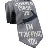 Crazy Dog T-Shirts Funny Zombie Tie for Men – Halloween Costume Necktie – If Zombies Chase Us I’m Tripping You Joke Design – Quirky Undead Novelty Gift for Zombie Fans and Halloween Parties