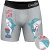 Crazy Dog T-Shirts Funnys Boxers for Dad Fathers Day Briefs Graphic Novelty Underwear for Dad(Daddy Shark)