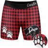 Crazy Dog T-Shirts Funnys Boxers for Dad Fathers Day Briefs Graphic Novelty Underwear for Dad(Papa Bear V2)