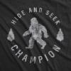 Crazy Dog T-Shirts Hide and Seek Champion Funny Bigfoot Graphic Sarcastic Tee(Black – Womens Hide and Seek)