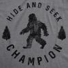 Crazy Dog T-Shirts Hide and Seek Champion Funny Bigfoot Graphic Sarcastic Tee(Dark Grey – Womens Hide and Seek)