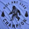Crazy Dog T-Shirts Hide and Seek Champion Funny Bigfoot Graphic Sarcastic Tee(Light Blue – Womens Hide and Seek)