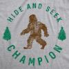 Crazy Dog T-Shirts Hide and Seek Champion Funny Bigfoot Graphic Sarcastic Tee(Mens Light Grey)