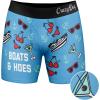 Crazy Dog T-Shirts Mens Boats and Hoes Boxer Briefs Funny Sarcastic Graphic Novelty Gift Underwear for Guys(Blue)