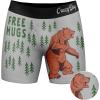 Crazy Dog T-Shirts Mens Free Hugs Boxer Briefs Funny Bear Graphic Novelty Gag Underwear for Guys(Grey)