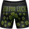 Crazy Dog T-Shirts Mens Rub for Luck Boxer Briefs Funny St Patricks Day Novelty Underwear for Guys(Black)
