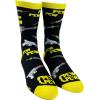 Crazy Dog T-Shirts Mens Sarcastic Socks Funny Crew Footwear for Adults(Black)