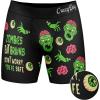 Crazy Dog T-Shirts Mens Zombies Eat Brains Don’t Worry You’re Safe Boxer Briefs Funny Underwear for Guys Funny Graphic Boxers Dad Joke Cool Zombie Mens Novelty Boxer Briefs Black M