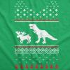 Crazy Dog T-Shirts T-Rex Attacking Moose Christmas Ugly Sweater Funny Holiday Hilarious Adult Humor(Green)