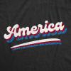 Crazy Dog T-Shirts Womens America Retro Glitter T Shirt Cool Patriotic Fourth of July Party Tee for Ladies(Heather Black)