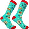 Crazy Dog T-Shirts Womens Animal Socks Cute Funny Socks with Fun Animals and Sarcastic Sayings(Dog Thinks)