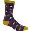 Crazy Dog T-Shirts Womens Cute Mismatched Socks With Funny Graphics for Ladies(Wine and Cheese)
