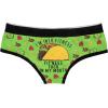 Crazy Dog T-Shirts Womens Fitness Tacos Panties Funny Bikini Brief Hilarious Saying Gym Graphic Underwear(Green)