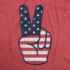 Crazy Dog T-Shirts Womens Peace Sign American Flag Tshirt 4th of July USA Patriotic Party Graphic Tee(Heather Red)
